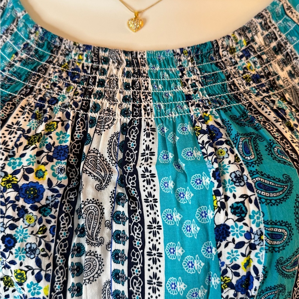 2/$24 Terra & Sky Blue and Coral Floral Blouses - Picture 7 of 11